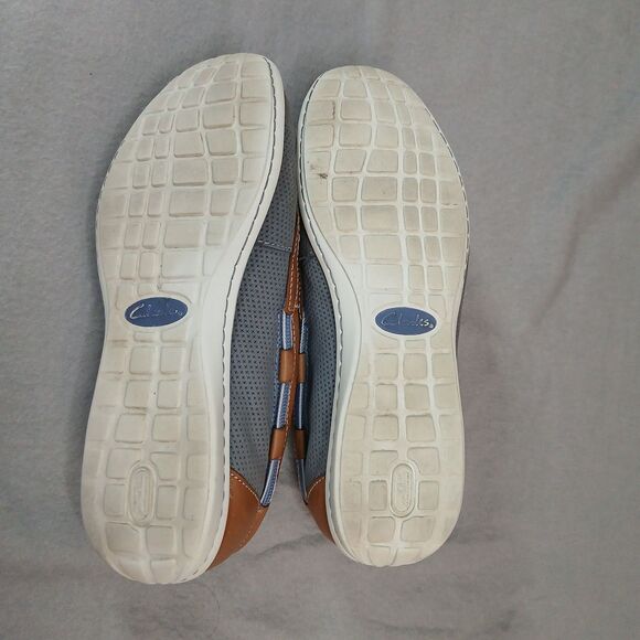 Clarks Cloudsteppers Boat Shoes Loafers Slip-on Gray Brown Lightweigt sz: 7.5W - Picture 5 of 8